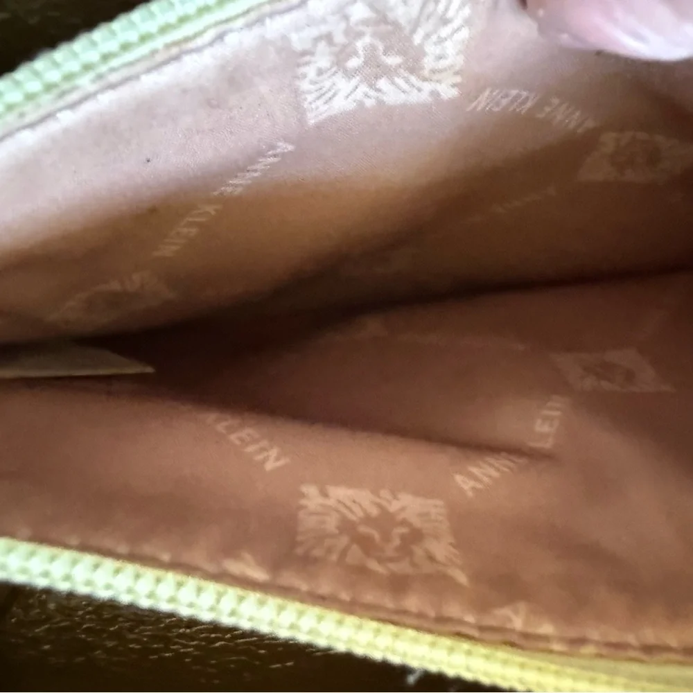 Anne Klein Lime Crossbody Boxy Dual Handle Snap Closure Purse and wristlet